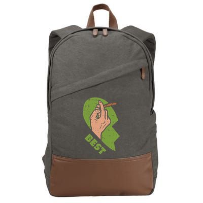 Best Buds Weed Matching Couple Joint Stoner Friends Cotton Canvas Backpack