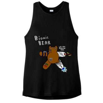 Bionic Bear We Can Rebuilt Him Ladies PosiCharge Tri-Blend Wicking Tank