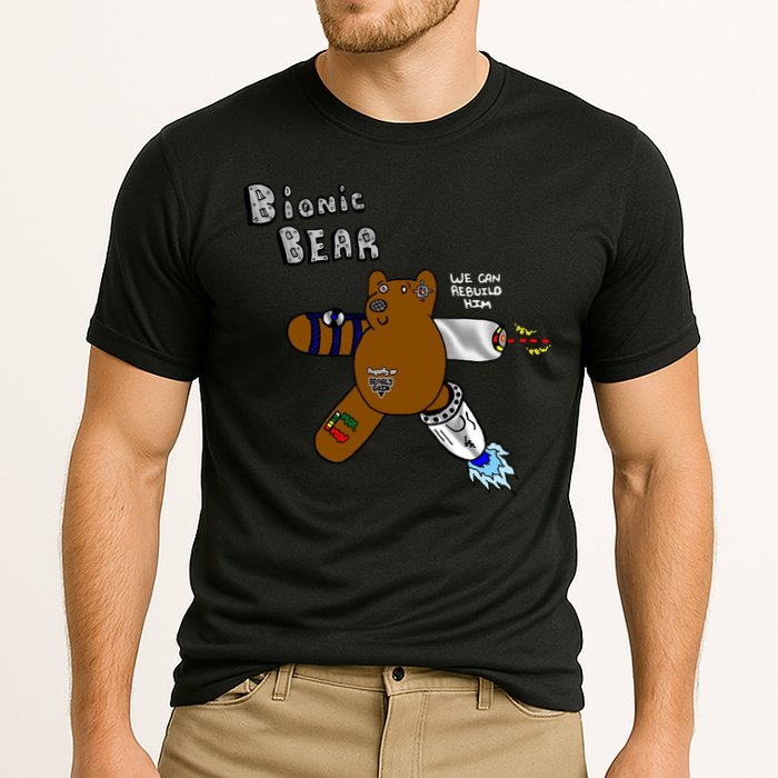 Bionic Bear We Can Rebuilt Him Cooling Performance Crew T-Shirt