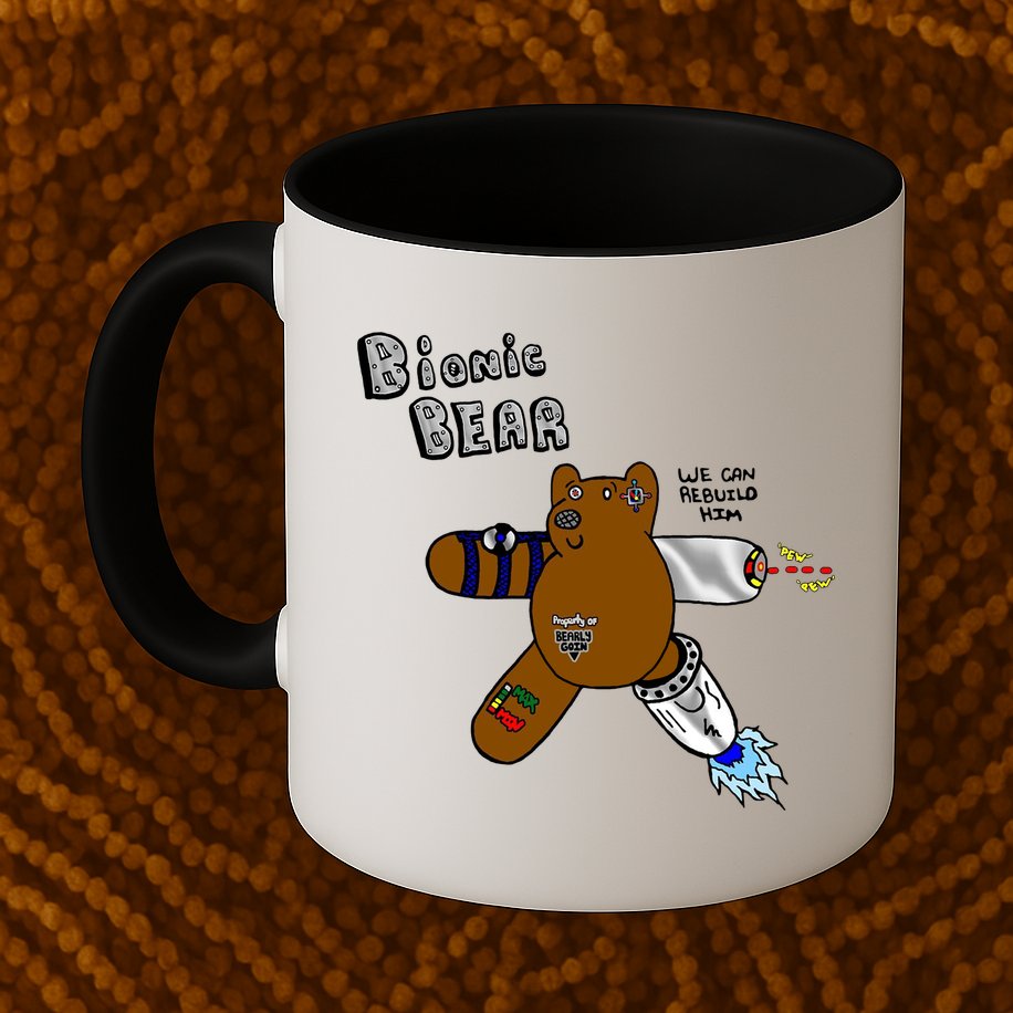 Bionic Bear We Can Rebuilt Him Mug