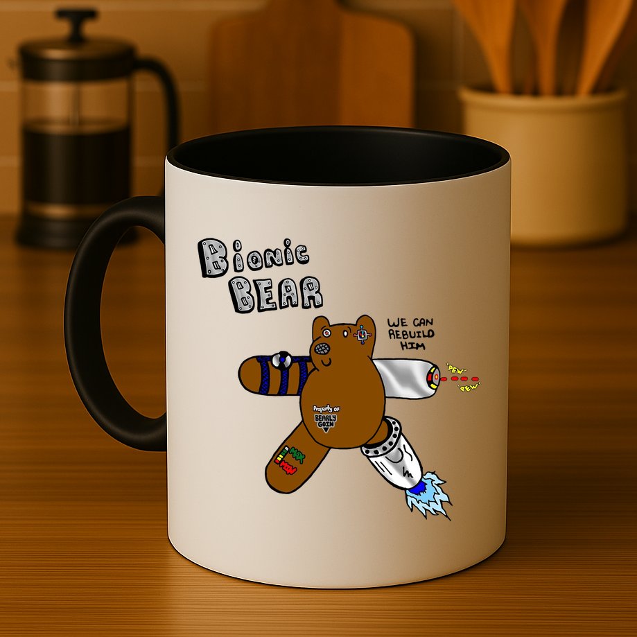 Bionic Bear We Can Rebuilt Him Mug