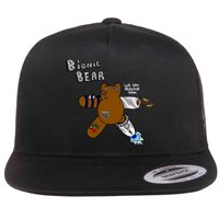 Bionic Bear We Can Rebuilt Him Flat Bill Trucker Hat