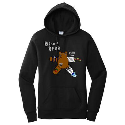 Bionic Bear We Can Rebuilt Him Women's Pullover Hoodie