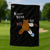Bionic Bear We Can Rebuilt Him Golf Towel