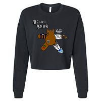Bionic Bear We Can Rebuilt Him Cropped Pullover Crew