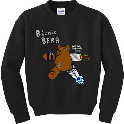 Bionic Bear We Can Rebuilt Him Kids Sweatshirt