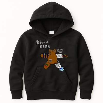 Bionic Bear We Can Rebuilt Him Kids Hoodie
