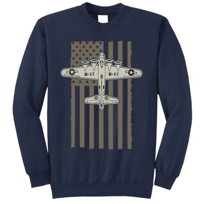 B17 Bomber WW2 Plane Aircraft USA Flag Veteran Pilot Gift Sweatshirt