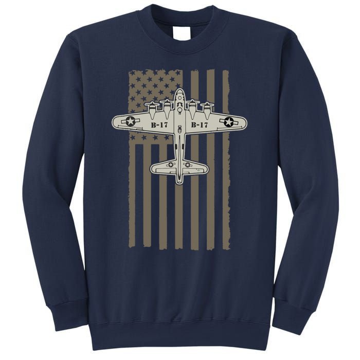 B17 Bomber WW2 Plane Aircraft USA Flag Veteran Pilot Gift Sweatshirt