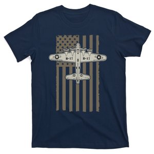 B17 Bomber WW2 Plane Aircraft USA Flag Veteran Pilot Gift T-Shirt