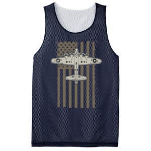 B17 Bomber WW2 Plane Aircraft USA Flag Veteran Pilot Gift Mesh Reversible Basketball Jersey Tank