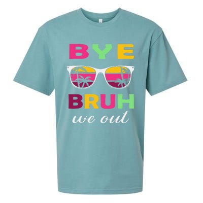 Bye Bruh We Out Last Day Of School Teacher We Out Sueded Cloud Jersey T-Shirt