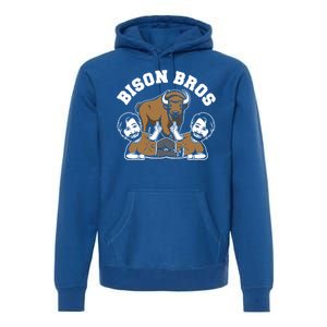 Bison Bro Wildlife Animal American Bison Funny Gift Premium Hoodie