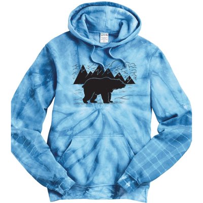 Black Bear Wildlife Animal Wilderness Graphic Tie Dye Hoodie