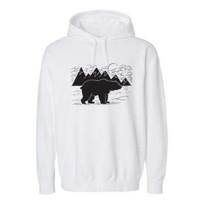 Black Bear Wildlife Animal Wilderness Graphic Garment-Dyed Fleece Hoodie