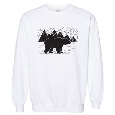 Black Bear Wildlife Animal Wilderness Graphic Garment-Dyed Sweatshirt