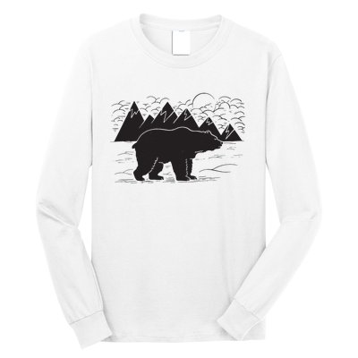 Black Bear Wildlife Animal Wilderness Graphic Long Sleeve Shirt