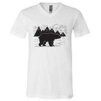 Black Bear Wildlife Animal Wilderness Graphic V-Neck T-Shirt