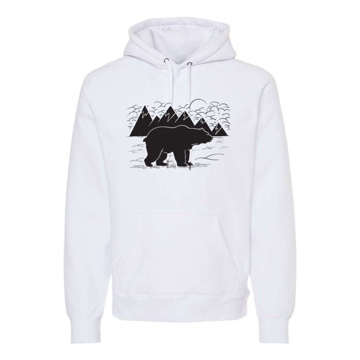 Black Bear Wildlife Animal Wilderness Graphic Premium Hoodie