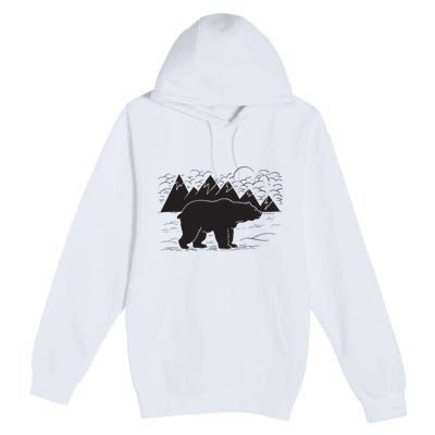 Black Bear Wildlife Animal Wilderness Graphic Premium Pullover Hoodie