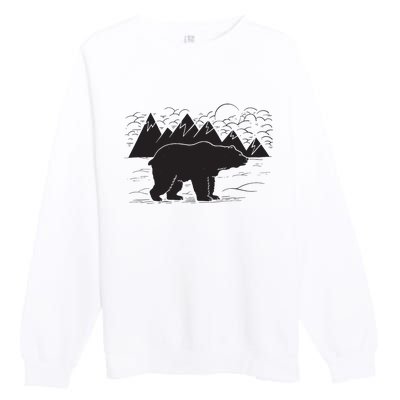 Black Bear Wildlife Animal Wilderness Graphic Premium Crewneck Sweatshirt