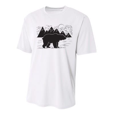 Black Bear Wildlife Animal Wilderness Graphic Performance Sprint T-Shirt