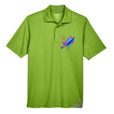 Baseball Bat With Sprinkles Drip Gift Men's Origin Performance Pique Polo