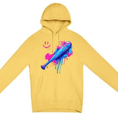 Baseball Bat With Sprinkles Drip Gift Premium Pullover Hoodie