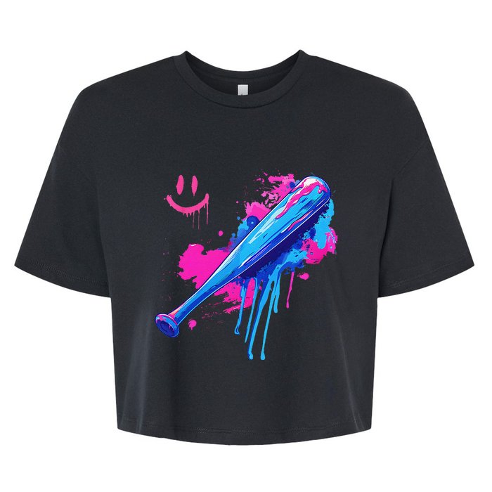 Baseball Bat With Sprinkles Drip Gift Bella+Canvas Jersey Crop Tee