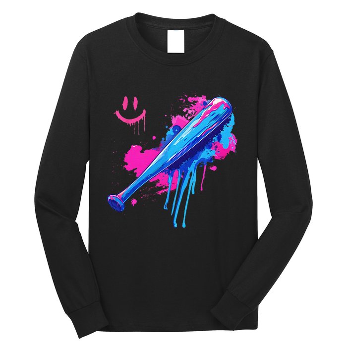 Baseball Bat With Sprinkles Drip Gift Long Sleeve Shirt