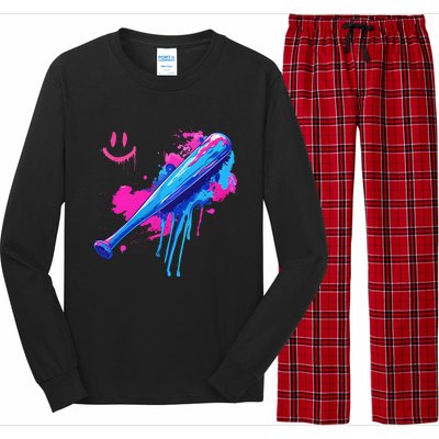 Baseball Bat With Sprinkles Drip Gift Long Sleeve Pajama Set