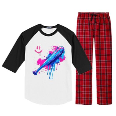 Baseball Bat With Sprinkles Drip Gift Raglan Sleeve Pajama Set