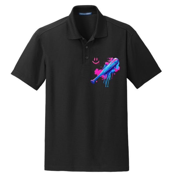 Baseball Bat With Sprinkles Drip Gift Dry Zone Grid Polo