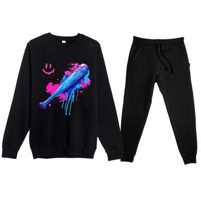 Baseball Bat With Sprinkles Drip Gift Premium Crewneck Sweatsuit Set