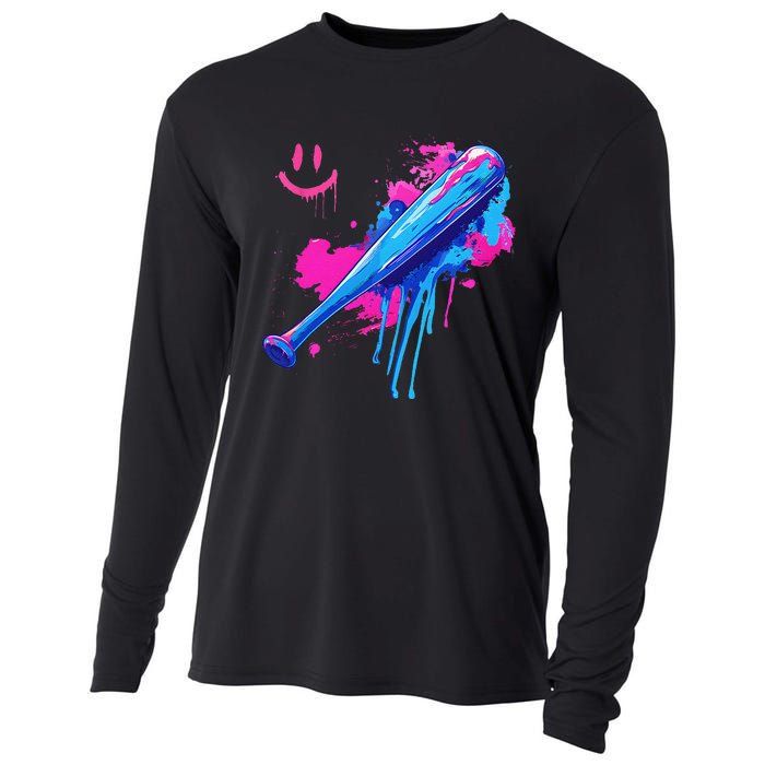 Baseball Bat With Sprinkles Drip Gift Cooling Performance Long Sleeve Crew