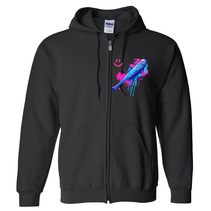 Baseball Bat With Sprinkles Drip Gift Full Zip Hoodie