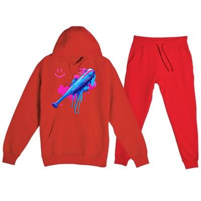 Baseball Bat With Sprinkles Drip Gift Premium Hooded Sweatsuit Set