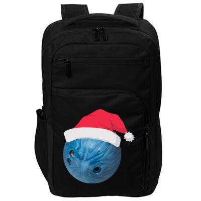 Bowling Ball With Christmas Hat Christmas Bowling Funny Gift Impact Tech Backpack