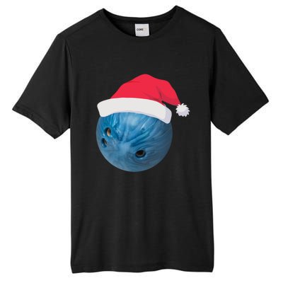 Bowling Ball With Christmas Hat Christmas Bowling Funny Gift Tall Fusion ChromaSoft Performance T-Shirt