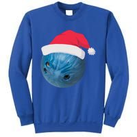 Bowling Ball With Christmas Hat Christmas Bowling Funny Gift Sweatshirt