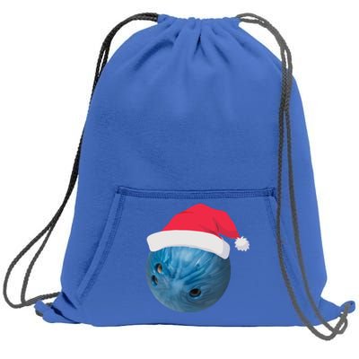 Bowling Ball With Christmas Hat Christmas Bowling Funny Gift Sweatshirt Cinch Pack Bag