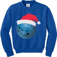 Bowling Ball With Christmas Hat Christmas Bowling Funny Gift Kids Sweatshirt