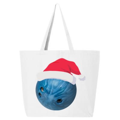 Bowling Ball With Christmas Hat Christmas Bowling Funny Gift 25L Jumbo Tote