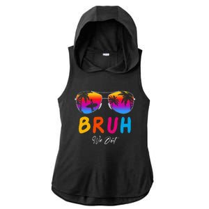 Bye Bruh We Out End Of School Rainbow Ladies PosiCharge Tri-Blend Wicking Draft Hoodie Tank