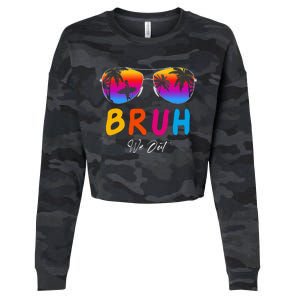 Bye Bruh We Out End Of School Rainbow Cropped Pullover Crew