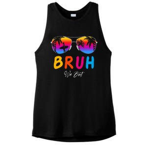 Bye Bruh We Out End Of School Rainbow Ladies PosiCharge Tri-Blend Wicking Tank