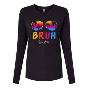 Bye Bruh We Out End Of School Rainbow Womens Cotton Relaxed Long Sleeve T-Shirt