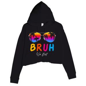 Bye Bruh We Out End Of School Rainbow Crop Fleece Hoodie