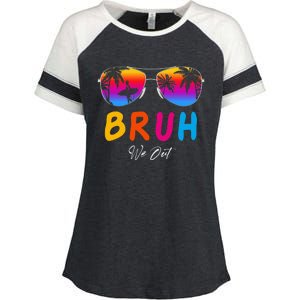 Bye Bruh We Out End Of School Rainbow Enza Ladies Jersey Colorblock Tee