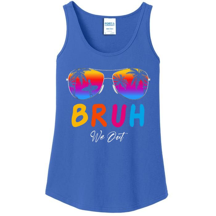 Bye Bruh We Out End Of School Rainbow Ladies Essential Tank